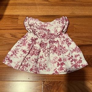 Janie & Jack Burgundy Toile de Juoy Dress